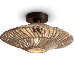 GOOD&MOJO Plafonniere Zanzibar - Rotan Wit - Ø40cm - Modern
