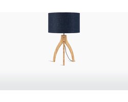 GOOD&MOJO Tafellamp Annapurna - Blauw/Bamboe - Ø36cm - Scandinavisch,Bohemian