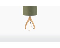 GOOD&MOJO Tafellamp Annapurna - Groen/Bamboe - Ø36cm - Scandinavisch,Bohemian