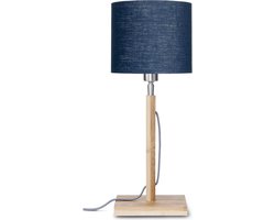 GOOD&MOJO Tafellamp Fuji - Blauw/Bamboe - Ø18cm - Scandinavisch,Bohemian