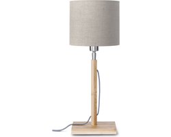 GOOD&MOJO Tafellamp Fuji - Taupe/Bamboe - Ø18cm - Scandinavisch,Bohemian