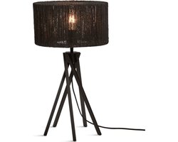 GOOD&MOJO Tafellamp Iguazu - Jute/Bamboe Zwart - Ø30x45cm -