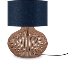 GOOD&MOJO Tafellamp Kalahari - Denim/Rotan - Ø32cm - Modern