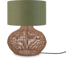 GOOD&MOJO Tafellamp Kalahari - Groen/Rotan - Ø32cm - Modern