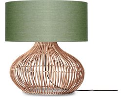 GOOD&MOJO Tafellamp Kalahari - Groen/Rotan - Ø47cm - Modern