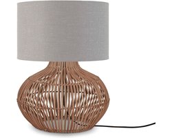 GOOD&MOJO Tafellamp Kalahari - Lichtgrijs/Rotan - Ø32cm - Modern
