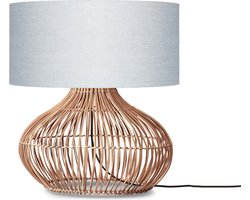 GOOD&MOJO Tafellamp Kalahari - Lichtgrijs/Rotan - Ø47cm - Modern