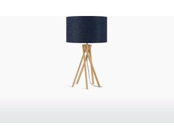 GOOD&MOJO Tafellamp Kilimanjaro - Blauw/Bamboe - Ø32cm - Scandinavisch,Bohemian