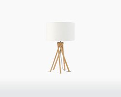 GOOD&MOJO Tafellamp Kilimanjaro - Wit/Bamboe - Ø32cm - Scandinavisch,Bohemian