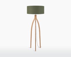 GOOD&MOJO Vloerlamp Annapurna - Groen/Bamboe - Ø60cm - Scandinavisch,Bohemian - Staande lampen voor Woonkamer - Slaapkamer