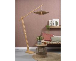 GOOD&MOJO Vloerlamp Bali - Bamboe/Zwart - 175x60x207cm - Scandinavisch,Bohemian - Staande lampen voor Woonkamer - Slaapkamer