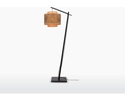 GOOD&MOJO Vloerlamp Bhutan - Bamboe Zwart/Naturel - 68x40x176cm - Scandinavisch,Bohemian - Staande lampen voor Woonkamer - Slaapkamer