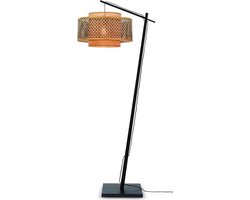 GOOD&MOJO Vloerlamp Bhutan - Bamboe Zwart/Naturel - 75x30x176cm - Scandinavisch,Bohemian - Staande lampen voor Woonkamer - Slaapkamer