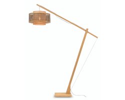 GOOD&MOJO Vloerlamp Bhutan - Bamboe/Zwart - 165x50x207cm - Scandinavisch,Bohemian - Staande lampen voor Woonkamer - Slaapkamer