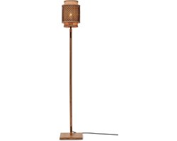 GOOD&MOJO Vloerlamp Bhutan - Bamboe/Zwart - 20x20x135cm - - Staande lampen voor Woonkamer - Slaapkamer