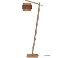 GOOD&MOJO Vloerlamp Bhutan - Bamboe/Zwart - 55x31x150cm - - Staande lampen voor Woonkamer - Slaapkamer