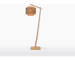 GOOD&MOJO Vloerlamp Bhutan - Bamboe/Zwart - 68x40x176cm - Scandinavisch,Bohemian - Staande lampen voor Woonkamer - Slaapkamer