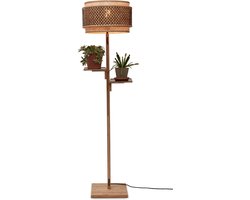 GOOD&MOJO Vloerlamp Bhutan - Bamboe/Zwart - Ø40x160cm - - Staande lampen voor Woonkamer - Slaapkamer