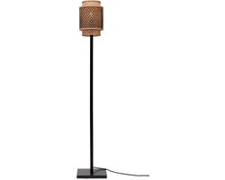 GOOD&MOJO Vloerlamp Bhutan - Zwart/Bamboe - 20x20x135cm - - Staande lampen voor Woonkamer - Slaapkamer