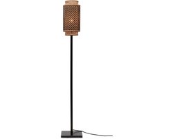 GOOD&MOJO Vloerlamp Bhutan - Zwart/Bamboe - 20x20x145cm - - Staande lampen voor Woonkamer - Slaapkamer