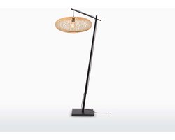 GOOD&MOJO Vloerlamp Cango - Bamboe Zwart/Naturel - 80x60x176cm - Scandinavisch,Bohemian - Staande lampen voor Woonkamer - Slaapkamer