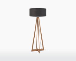 GOOD&MOJO Vloerlamp Everest - Donkergrijs/Bamboe - Ø60cm - Scandinavisch,Bohemian - Staande lampen voor Woonkamer - Slaapkamer