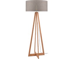 GOOD&MOJO Vloerlamp Everest - Taupe/Bamboe - Ø60cm - Scandinavisch,Bohemian - Staande lampen voor Woonkamer - Slaapkamer