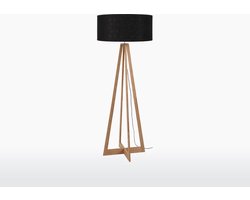 GOOD&MOJO Vloerlamp Everest - Zwart/Bamboe - Ø60cm - Scandinavisch,Bohemian - Staande lampen voor Woonkamer - Slaapkamer