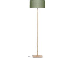 GOOD&MOJO Vloerlamp Fuji - Groen/Bamboe - Ø47cm - Scandinavisch,Bohemian - Staande lampen voor Woonkamer - Slaapkamer