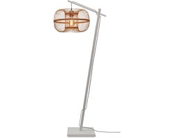 GOOD&MOJO Vloerlamp Hokkaido - Bamboe Wit/Naturel - 55x38x150cm - - Staande lampen voor Woonkamer - Slaapkamer