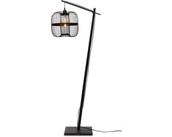 GOOD&MOJO Vloerlamp Hokkaido - Bamboe Zwart - 63x36x176cm - - Staande lampen voor Woonkamer - Slaapkamer