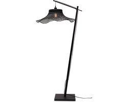GOOD&MOJO Vloerlamp Ibiza - Bamboe Zwart - 83x65x176cm - Modern - Staande lampen voor Woonkamer - Slaapkamer