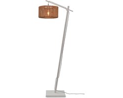 GOOD&MOJO Vloerlamp Iguazu - Bamboe Wit/Jute - 57x31x150cm - - Staande lampen voor Woonkamer - Slaapkamer