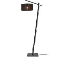 GOOD&MOJO Vloerlamp Iguazu - Bamboe/Jute Zwart - 57x31x150cm - - Staande lampen voor Woonkamer - Slaapkamer