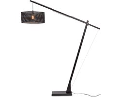 GOOD&MOJO Vloerlamp Java - Bamboe Zwart - 175x50x207cm - Modern - Staande lampen voor Woonkamer - Slaapkamer