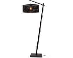 GOOD&MOJO Vloerlamp Java - Bamboe Zwart - 75x50x176cm - Modern - Staande lampen voor Woonkamer - Slaapkamer