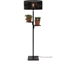 GOOD&MOJO Vloerlamp Java - Bamboe Zwart - Ø50x158cm - - Staande lampen voor Woonkamer - Slaapkamer