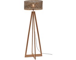 GOOD&MOJO Vloerlamp Java - Bamboe/Zwart - 50x50x145cm - - Staande lampen voor Woonkamer - Slaapkamer
