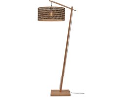 GOOD&MOJO Vloerlamp Java - Bamboe/Zwart - 75x50x176cm - Bohemian - Staande lampen voor Woonkamer - Slaapkamer