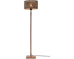 GOOD&MOJO Vloerlamp Java - Bamboe/Zwart - Ø32cm - Modern - Staande lampen voor Woonkamer - Slaapkamer