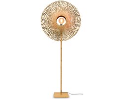 GOOD&MOJO Vloerlamp Kalimantan - Bamboe - 87x30x180cm - Scandinavisch,Bohemian - Staande lampen voor Woonkamer - Slaapkamer