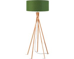 GOOD&MOJO Vloerlamp Kilimanjaro - Groen/Bamboe - Ø60cm - Scandinavisch,Bohemian - Staande lampen voor Woonkamer - Slaapkamer