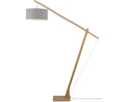 GOOD&MOJO Vloerlamp Montblanc - Bamboe/Lichtgrijs - 175x47x207cm - Scandinavisch,Bohemian - Staande lampen voor Woonkamer - Slaapkamer