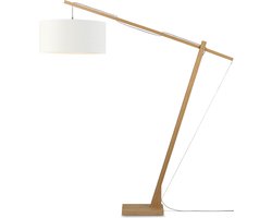 GOOD&MOJO Vloerlamp Montblanc - Bamboe/Wit - 175x60x207cm - Scandinavisch,Bohemian - Staande lampen voor Woonkamer - Slaapkamer