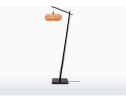 GOOD&MOJO Vloerlamp Palawan - Bamboe Zwart/Naturel - 68x40x176cm - Scandinavisch,Bohemian - Staande lampen voor Woonkamer - Slaapkamer