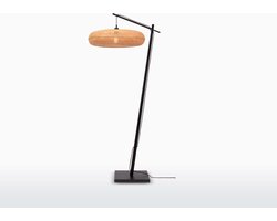 GOOD&MOJO Vloerlamp Palawan - Bamboe Zwart/Naturel - Ø77cm - Scandinavisch,Bohemian - Staande lampen voor Woonkamer - Slaapkamer