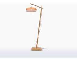 GOOD&MOJO Vloerlamp Palawan - Bamboe/Wit - 68x40x176cm - Scandinavisch,Bohemian - Staande lampen voor Woonkamer - Slaapkamer