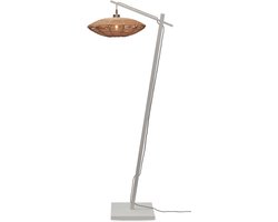 GOOD&MOJO Vloerlamp Tanami - Bamboe Wit/Rotan - 63x40x150cm - Modern - Staande lampen voor Woonkamer - Slaapkamer