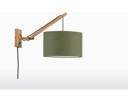 GOOD&MOJO Wandlamp Andes - Bamboe/Groen - 50x32x45cm - Binnen Scandinavisch,Bohemian
