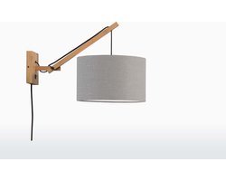 GOOD&MOJO Wandlamp Andes - Bamboe/Lichtgrijs - 50x32x45cm - Binnen Scandinavisch,Bohemian